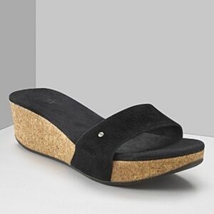 Ugg suede cork platform wedge sandals sz 9